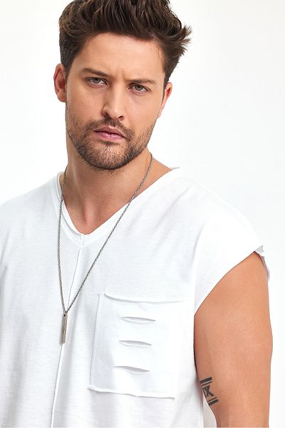 BABBOSS Ανοιχτό ώμο με λεπτομέρεια Oversize V λαιμόκοψη
