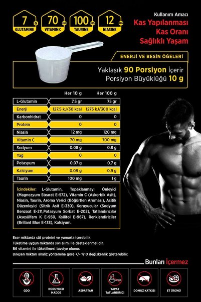 Ronic Nutrition Glutamine Ultimate 900 G (CONVENIENT AROMATED) 2 Pieces Gift