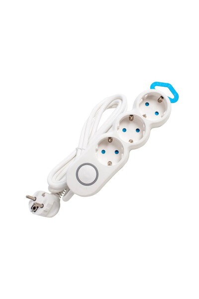 nelerbulurum 3'LÜ AKIM VE ÇOCUK KORUMALI 10 AMPER 3500WATT 2 METRE BAKIR KABL...