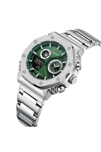 Naviforce Men's Wristwatch Digital & Analog Steel Cord 1838