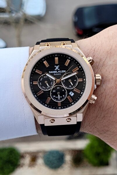Daniel Klein Fonksiyonlu 2 Yıl Garantili Kasası Rose Kordonu Siyah Renk Erkek...