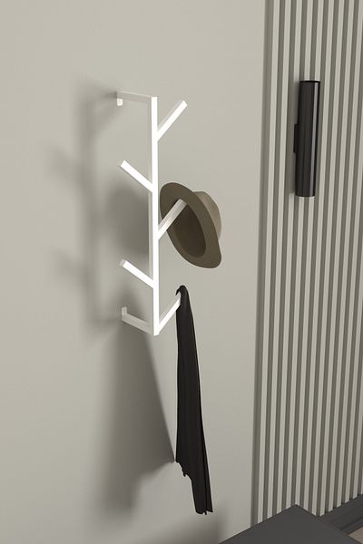 AJU Fidan 5-arm Entrance Hall Metal Hanger - Bag, Shawl, Coat, Towel, Bathrobe Multi-purpose