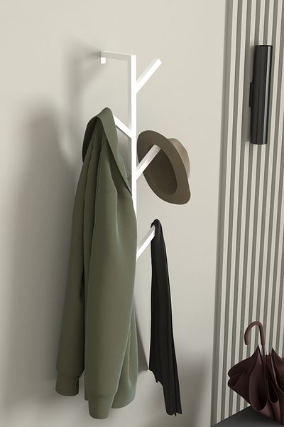 AJU Fidan 5-arm Entrance Hall Metal Hanger - Bag, Shawl, Coat, Towel, Bathrobe Multi-purpose