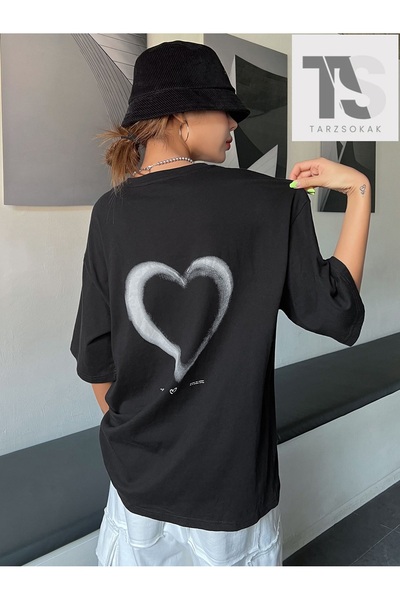 Tarzsokak Μπλουζάκι με σχέδιο καρδιάς και ανοιχτούς ώμους