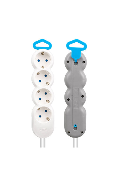 nelerbulurum YÜKSEK KALİTELİ 4'LÜ 1.5 METRE KABLOLU AKIM KORUMALI VE ÇOCUK KORUMALI 16 AMPER-3680 WATT GRUP PRİZ