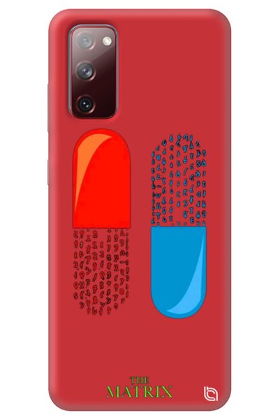 WANNA PROTECT Samsung A03S Red Premium Velvet Inside the Matrix Pill Patterne...