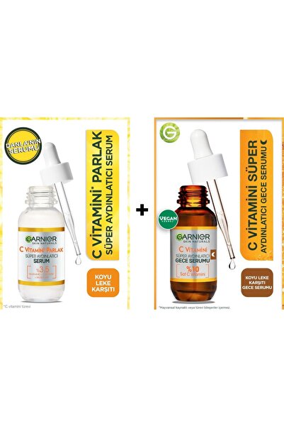 Garnier C Vitamini Parlak Süper Aydınlatıcı Serum 30ml + C Vitamini Süper Aydınlatıcı Gece Serumu 30 Ml