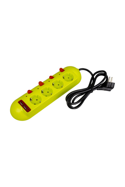 nelerbulurum YÜKSEK KALİTE 4'LÜ 2 USB'Lİ AKIM KORUMALI 1.5 METRE BAKIR KABLOLU AYRI AYRI AÇMA KAPAMA TUŞLU PRİZ