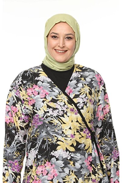 LİKAPA Φόρεμα προσευχής από βαμβακερή βισκόζη με γεωμετρικό σχέδιο τιρκουάζ