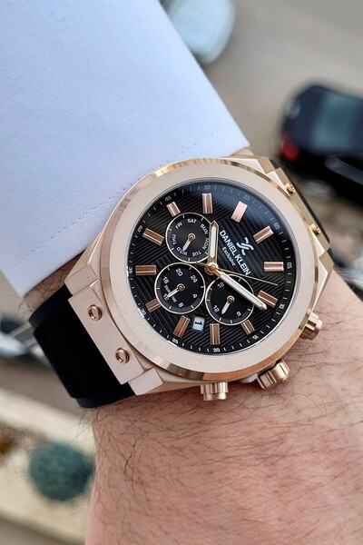 Daniel Klein Fonksiyonlu Kasası Rose Kordonu Siyah Renk 24 Ay Garantili Erkek...