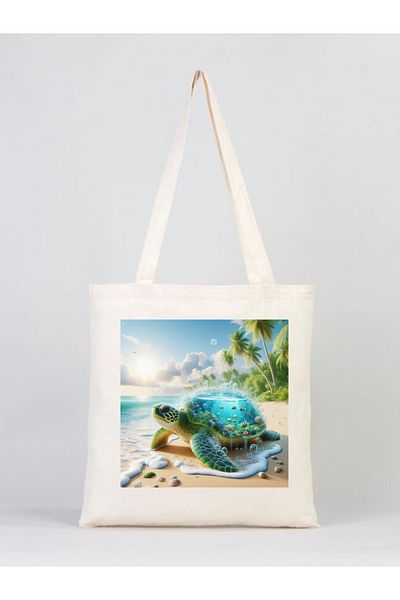 Elbasan Tekstil 40 x 45 Cm Geantă Pânză Broasca Testoasă 8 cm Cu Burduf în Partea Inferioară