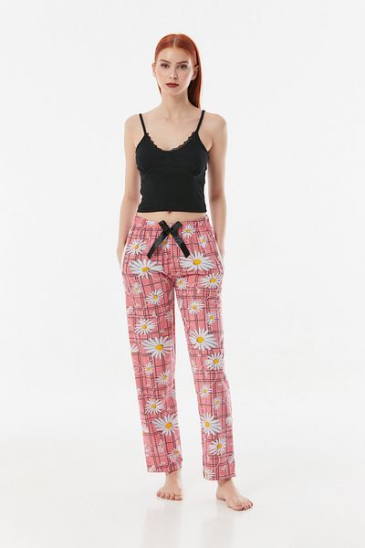 Fulla Moda Pyžamové spodky s elastickým pasem s potiskem Daisy