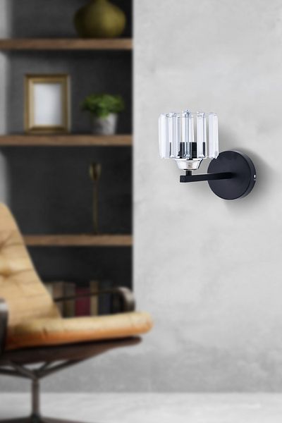 avimonaydınlatma CLARUS BLACK SCONCE WITH CRYSTAL HEAD