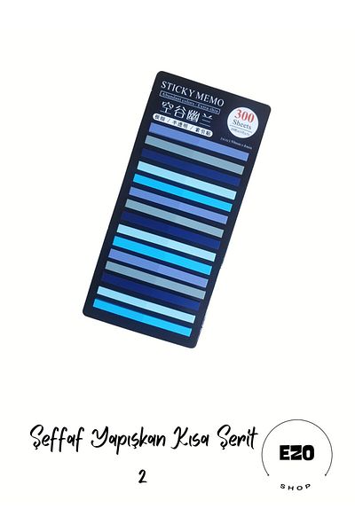 EZOSHOP Transparent Colored Sticky Notes - Adhesive Label, Short Strip 2