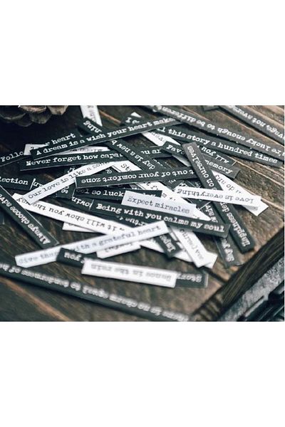 SF SCRAPBOOK KIRTASİYE English Word Phrase Sticker Scrapbook Journal Scrapbooking (BLACK 4 PAGES)