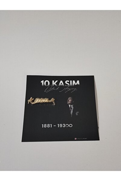 BuCa Atatürk imzalı rozet - Sarı renk