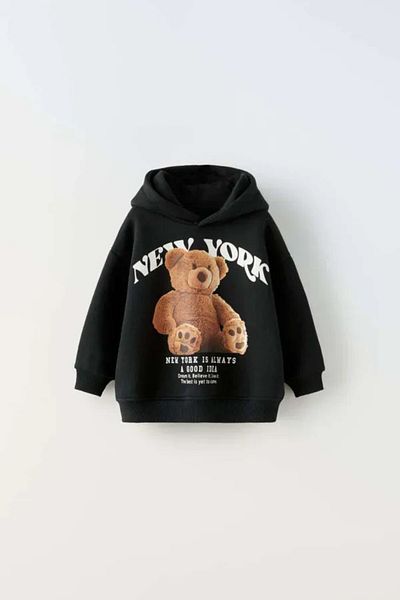 Magu Unisex Kids Tedy Teddy Bear Cotton Hooded Sweatshirt Jogger Tracksuit Bottom-Top Set