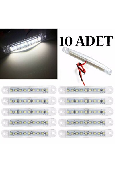 Taycarex Dorse Parmak Lamba 12 -24 Volt 6 Ledli Beyaz Renk 10 ADET Kamyon Led...