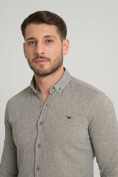 Redline Men's Washed Linen Basic Shirt Slim Fit 2198