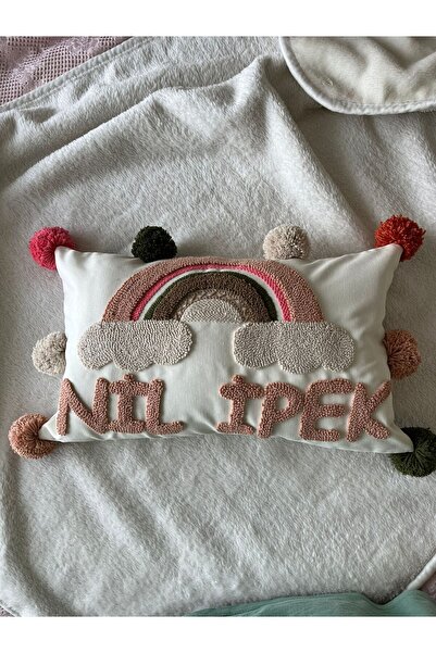 punch passion Bebek takı yastığı, punch nakışlı (30x50 - Sadece Kılıf) isme ö...