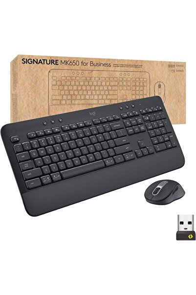 logitech Signature MK650 Multi-Device Bolt Alıcılı Bluetooth Kablosuz Klavye ve Mouse Seti Türkçe Q - Siyah