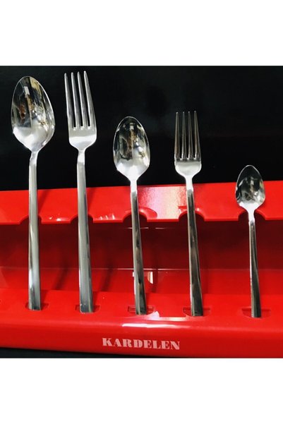 Kardelen 12 Pieces Istanbul 18/10/304 Plain Stick Tea Spoons