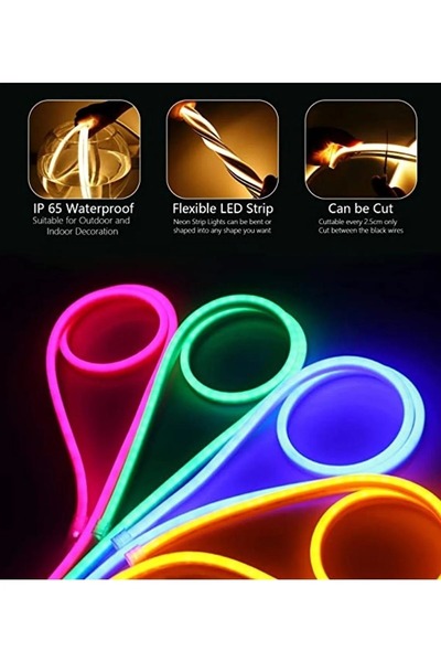 ledalemi Led Şerit Işık Rgb Çok Renkli Sese Müziğe Duyarlı Kumandalı Aydınlat...