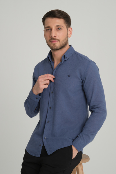 Redline Men's Washed Linen Basic Shirt Slim Fit 2198