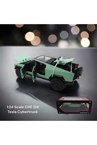 che zhı CHE ZHI Tesla Cybertruck 1:24 Scale Model Araba Sesli, Işıklı, Çek bırak