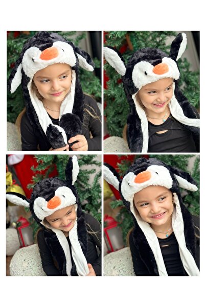 QUEEN AKSESUAR قبعة مستوردة فاخرة لطيفة من القطيفة على شكل بطريق متحرك مع مضخ...