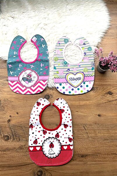 ABİYEKİDS 3 Pieces Liquid Proof Baby Girl Bib ABY123
