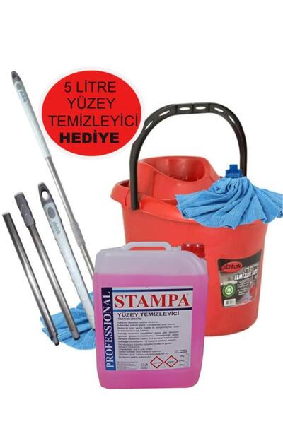 abnturk 5 Litre Sihirli Temizleyici Hediyeli Metal Sopalı Full Paspas Seti 12...