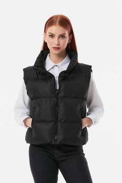 Fulla Moda High Collar Puffer Vest