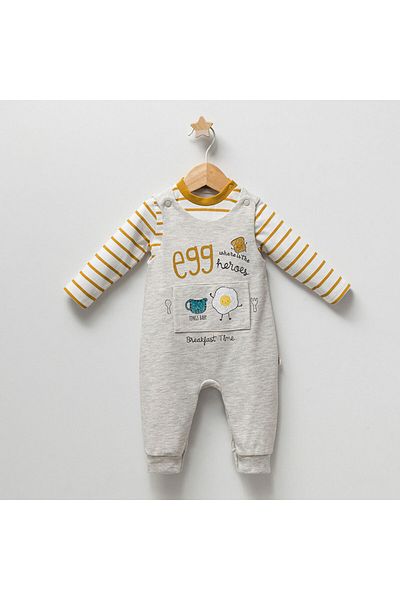 DIDuStore Cheerful Breakfast Time Baby Boy Rompers - With Cute Food Themed Appliques