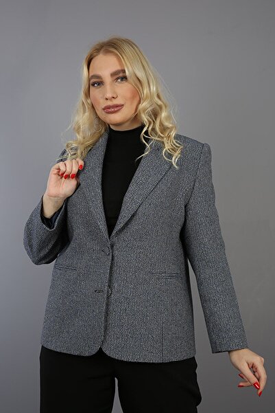 Fagi Kadın Tüvit Çift Düğmeli Klasik Ceket