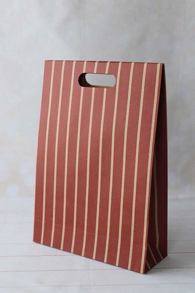 demontecraft Red Striped Passed Envelope Bag 35x25x9 2 Pieces