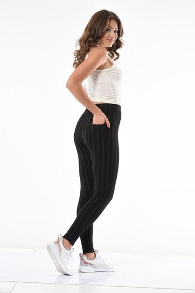 DynamicLeggings STRIPED STEEL KNITTED PANT LEGGINGS