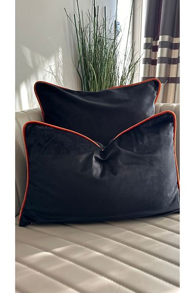 Decamor home Black Corduroy Throw Pillow Cover