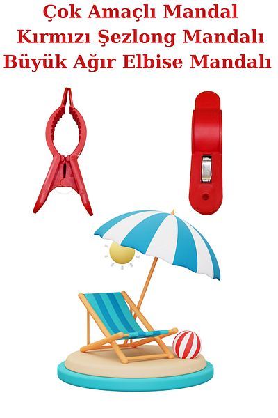 Manken İstanbul 8 Pieces Deluxe Large Size Beach Towel Pegs - Multi-Purpose Pegs - Towel Holder - Sunbed Fixer Visor