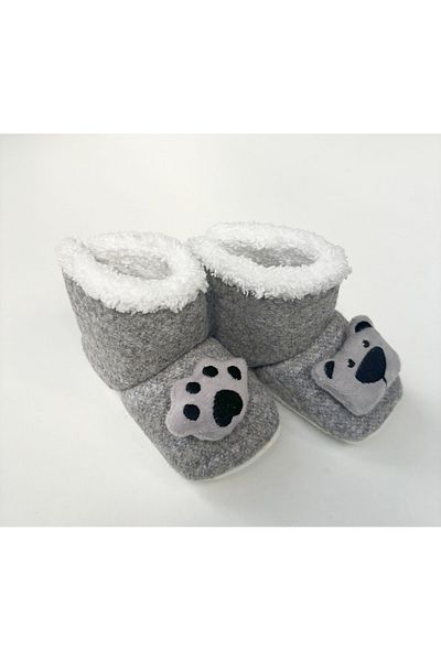 Puppis Baby 100% Wool Non-Slip Base Baby Slippers with Paws