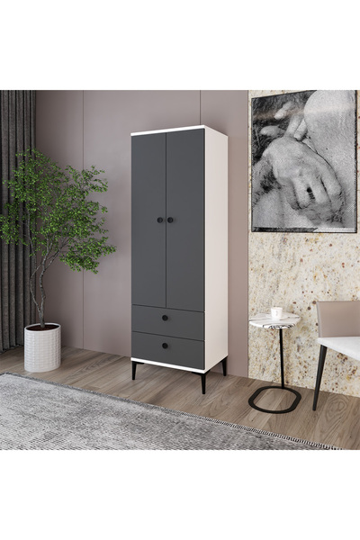 Kalender Dekor SİLVİA-1, 2 KAPAKLI 2 ÇEKMECELİ DOLAP VE GARDIROP