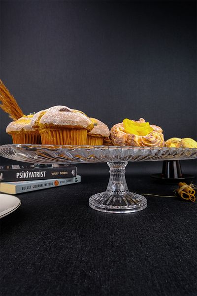 Digithome Glass Cake and Cake Presentation Stand Rectangular 37.5 Cm - SN.DMB.010 C1-1-288