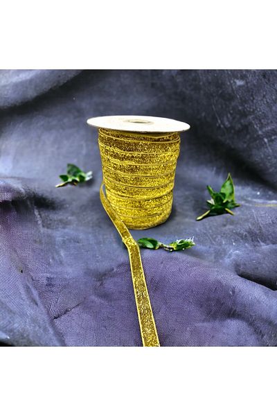 BukiroAtelier Shiny Glitter Velvet Ribbon - 1 cm 2 Meters