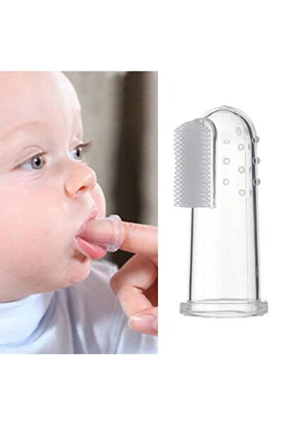 BEGONYA HOME Bebek silikon diş kaşıyıcı şeffaf kutulu parmak fırça
