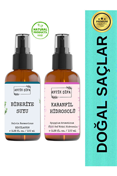 Antik Şifa Biberiye Suyu Ve Karanfil Suyu Seti - Doğal Biberiye Saç Toniği Se...