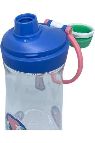 Vagonlife 650ML VGN0808 Döndürülerek Açılan Rahat Kapaklı Kulplu Desenli Gövde Polikarbon Su Mataras