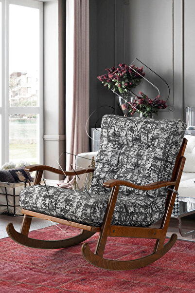 YASÜ Sallanan Sallanır Koltuk Ahşap Dinlenme Baba Emzirme Kitap Tv Koltuğu Mi...