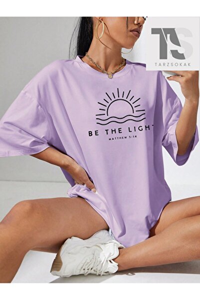 Tarzsokak Tricou supradimensionat cu umăr în afara cu grafic Sun și slogan