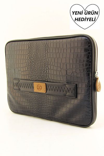 HNB (SMALL BAG GIFTED) Black Crocodile Macbook Air Pro 13 & 14 Inch Compatible Computer Laptop Case