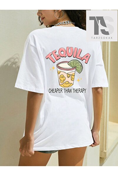 Tarzsokak Tricou supradimensionat cu grafică cu suc și litere, cu umeri goi